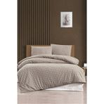 çift kişilik terry cotton puzzle kahve nevresim takımı - Kahverengi - 200 x 220 cm