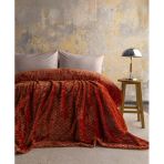 Çift Kişilik Trusty Teracotta Jakar Desen Battaniye 200X220 Cm