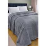 Çift Kişilik Wellsoft Battaniye 200x220 cm Jakarlı Yumuşak - Dekoratif Kullanım Antrasit