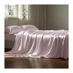 Çift Kişilik Yatak için Lüks Yumuşak İpek Nevresim Takımı, 230 x 250 cm + 2 Yastık Kılıfı 48x74 cm, Canlandırıcı Saten Üst Çarşaf - Çiftler için İdeal, Zarif Yatak Örtüsü