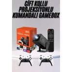 Çift Kollu Game Box Projeksiyon Cihazı Kumandalı Android Tv Dahili Hoparlör - Renkli - standart