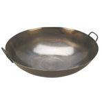 Çift Kulplu Wok Tava Döküm 55- cm Çelik Tava Şef Tava Paslanmaz Çelik Tava Çift Kulplu Tava