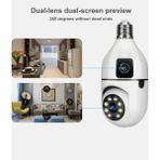 Çift Lensli Wi-Fi Ampul Smart Güvenlik Kamerası 1080P Full Hd