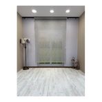 Çift Mekanizmalı Açık Gri Çizgili Desenli Tül ve Beyaz Mat Stor Perde 130 x 200 Gri 77500-V8-P1090