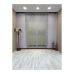 Çift Mekanizmalı Açık Gri Çizgili Desenli Tül ve Beyaz Mat Stor Perde 140 x 270 Gri 77500-V8-P1090
