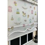 Cift Mekanizmali Desenli Tul Stor Perde Cocuk Odasi Baski Stb-109 Beyaz 70 X 200