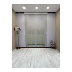 Çift Mekanizmalı Gri Çizgili Desenli Tül ve Beyaz Stor Perde - İthal Mat Polyester 90 x 260
