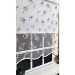Çift Mekanizmalı St 045 Ekru 130 X 200 Çiçekli Tül Stor ve Ekru Stor Perde