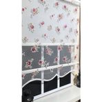 Çift Mekanizmalı St 045 Ekru 180 X 260 Çiçekli Tül Stor ve Ekru Stor Perde