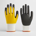 Çift Nitril (Sarı-Siyah) No: 10 L Beden Polyester Double Nitril İş Güvenlik İnşaat Eldiveni