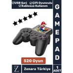 Çift Oyunculu USB Şarj Mini Uyumlu El Atarisi Street Fighter Super Mario 520 Nostalji Oyun Gamepad - Siyah