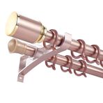 Çift Perde Çubuk Seti, 27-236 inç, Yatak Odası ve Oda Bölücü için Braketli Ayarlanabilir Perde Çubukları, Pembe Altın Kaplama, 5,2FT/160 CM, Şık Pencere Uygulaması