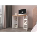 Çift Raflı Dekoratif Kullanışlı Çalışma Masası - 74*85*40 - Atlantik Çam - Beyaz