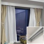 Çift raylı 4'ü 1 arada perde rayı, yatak odaları ve banyolar için duvar/tavana montaj - 2,6 m'ye (8,5 ft) kadar perde panelleri için mahremiyet koruması, şık ve işlevsel çözüm