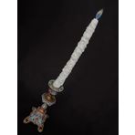 Çift Renkli Alevli Kar Masalı Şamdan Mumu 20 Cm (nil Yeşil)
