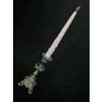 Çift Renkli Alevli Kar Masalı Şamdan Mumu 20 Cm (pembe)