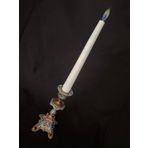 Çift Renkli Alevli Şamdan Mumu 20 Cm (nil Yeşili)