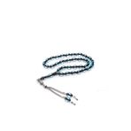Çift Renkli Parlament Mavisi Sürmeli Kehribar Tesbih Metal Püsküllü Misbah Misbaha Rosary Zikr