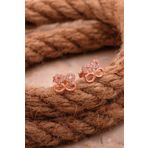 Çift Sonsuzluk Mini Rose Gümüş Küpe 6823