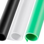 Çift Taraflı 60x130cm Beyaz, Siyah ve Yeşil PVC Zemin ve Fotograf Çekim Fonu Ürün Yemek Stüdyo vb.