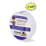Çift Taraflı Bant Köpük Bant 38mm x 2mt 3 Adet Çerçeve Tablo Halı Yapıştırma Bandı İç Ve Dış Mekan Süper Güçlü Köpük Ban