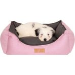 Çift Taraflı Büyük Köpek Yatağı Yıkanabilir Pembe/gri - Ahşap - Bej - Seçenek 1