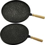Çift Taraflı Döküm Granit Bazlama - Gözleme Tavası 36CM (4887) - 1 - Renkli
