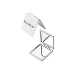 Çift Taraflı Kapaklı Ayna Taşınabilir Cep Aynası Mini Makyaj Aynası Pocket Mirror Beyaz