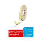 Çift Taraflı Köpük Bant, Genel Amaçlı, 25m x 25mm