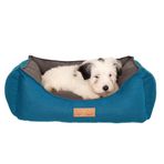 Çift Taraflı Orta Irk -büyük Irk Köpek Yatağı-jumbo Köpek Yatağı-yıkanabilir-Fermuarlı (Mavi/Gri, Large)