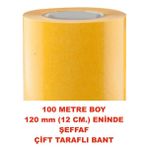 Çift Taraflı Şeffaf Sarı Bant 100 M. Uzunlukta 120 mm Eninde