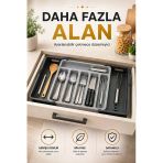 Çift Taraflı Uzayabilen Pratik Çekmece İçi Kaşıklık Organizer Çekmece Düzenleyici
