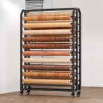 Çift Taraflı Vinil Sarma Depolama Arabası - Araba Tamir Dükkanları, Stüdyolar, Perakende Teşhirler ve Duvar Kağıdı Depolama için Ayarlanabilir Çubuklu Rolling Organizer - Ticari Kullanım için Mükemmel