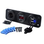 Çift USB Araç Şarj Soketi Voltmetre Çakmaklık 12V