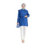 Çift Yaka Dantelli Tunik-Bebe mavi