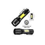 Çift Yönlü Güçlü Şarjlı Led El Feneri 2000 Lumen 6W Cob Led Su Geçirmez Zoomlu