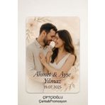 çiftçioğlu Kişiye Özel Fotoğraf Baskılı Düğün-Nişan-Kına-Nikah-Söz Hediyelik Magnet Kodak Marka Kağıt 50 Adet