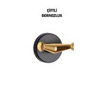 Çiftli Bornozluk Siyah Gold Renk