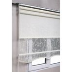 Çiftli Sistem Kırık Beyaz Çiçek Desenli Tül + Stor Güneşlik Perdeler kirik-beyaz