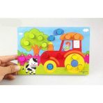 (Çiftlik 22.5X15 Cm) = Ahşap Çekiç Topu Çekiç Kutusu Çocuk Eğlence Hamster Oyun Oyun Oyuncak Erken