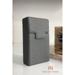 Cig Box cigbox Sigara Kutusu - (S) Kısa Dar Paket - Touch Blue-Slender- Aluminyum Kasa- Mıknatıslı Kapak, Hediye - Koyu Gri