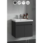 Çiğdem 55 Cm Antrasit Gri Mat Mdf Lavabolu Asma Banyo Alt Dolabı Antrasit - Gri