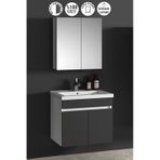 Çiğdem 55 Cm Beyaz-antrasit Gri Mdf Asma Banyo Dolabı Takımı Beyaz - Antrasit