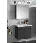 Çiğdem 65 Cm Antrasit Gri Mdf Lavabolu Asma Banyo Dolabı Takımı Antrasit - Gri