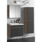 Çiğdem 65+35 Cm Antrasit Gri Mat-Atlantik Çam Mdf Seramik Lavabo Antrasit - Atlantik Çam