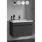 Çiğdem 80 Cm Antrasit Gri Mdf Lavabolu Asma Banyo Alt Dolabı Antrasit - Gri