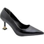 Çiğdem Kundura Alestra | Geometrik Detaylı Kadeh Topuk Stiletto - Siyah - 40