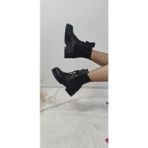Çiğdem Kundura Çiğdem Gerçek Deri Siyah Bağlı, Yanı Lastikli Kadın Postal (B4) - Siyah - 38 - ST01194-SİYAH-38