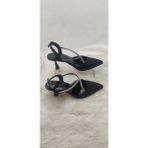 Çiğdem Kundura Çiğdem Siyah Kadeh Ökçe Çapraz Taş Şeritli Topuklu Ayakkabı (Yzbş S2) - Siyah - 38 - ST02586-13096