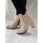 Çiğdem Kundura Çiğdem Yandan Tokalı Bej Süet Topuklu Bot ( Esf) - Bej - 40 - ST00599-BEJ-40